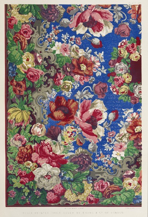 Vintage Floral Table Cover by Evans & Co. of London