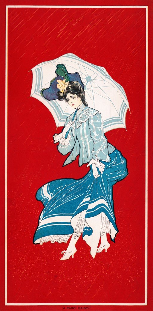 Woman with Umbrella in the Rain