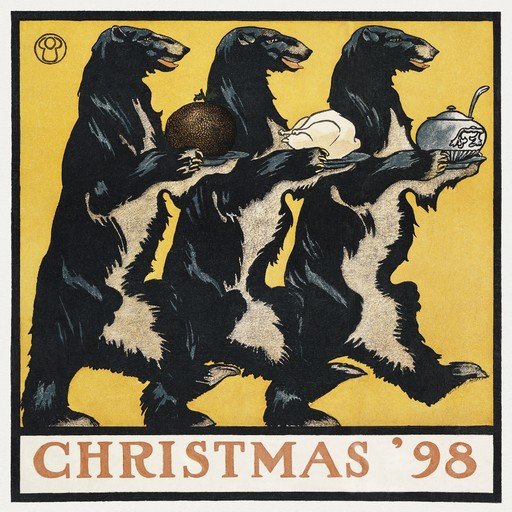 Christmas '98 Bears Carrying Festive Food
