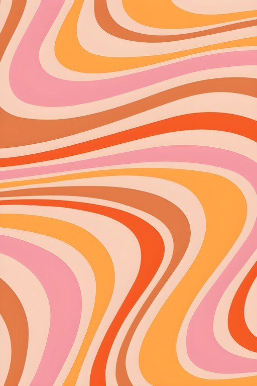 Retro Swirls Pattern in Warm Tones