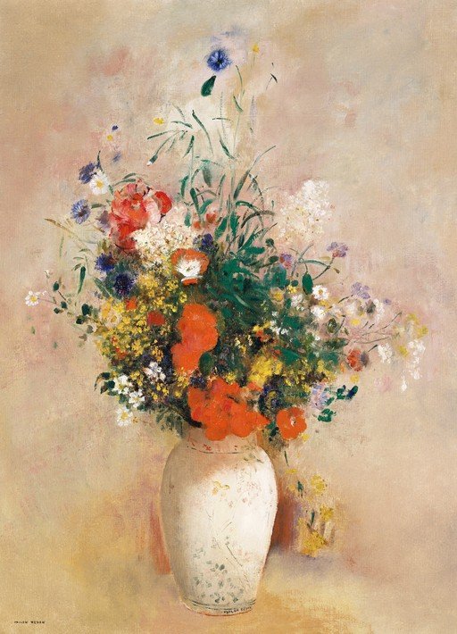 Impressionist Still Life of Wildflowers in a Vase
