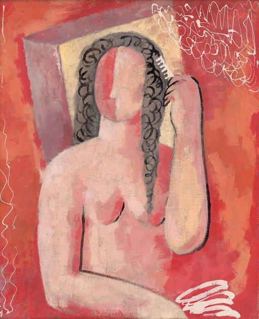 Woman Combing Her Hair