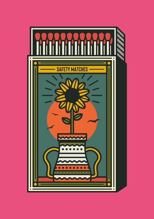 Sunflower in a Matchbox