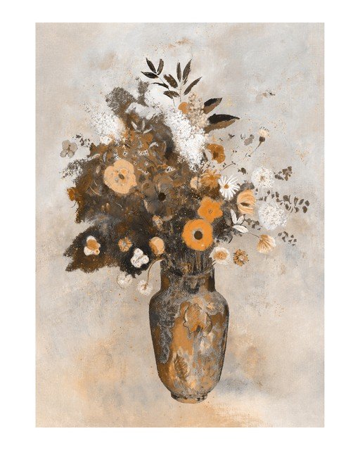 Textured Floral Arrangement in Vintage Vase