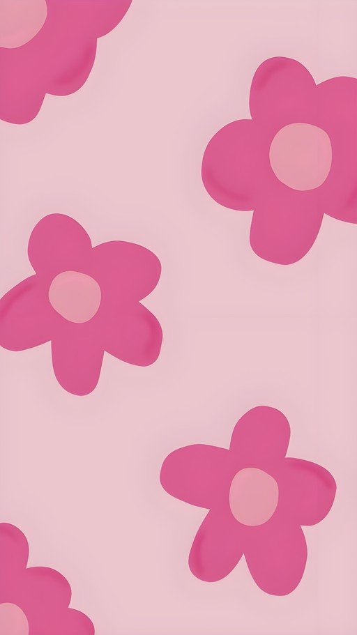 Pink Retro Flower Pattern