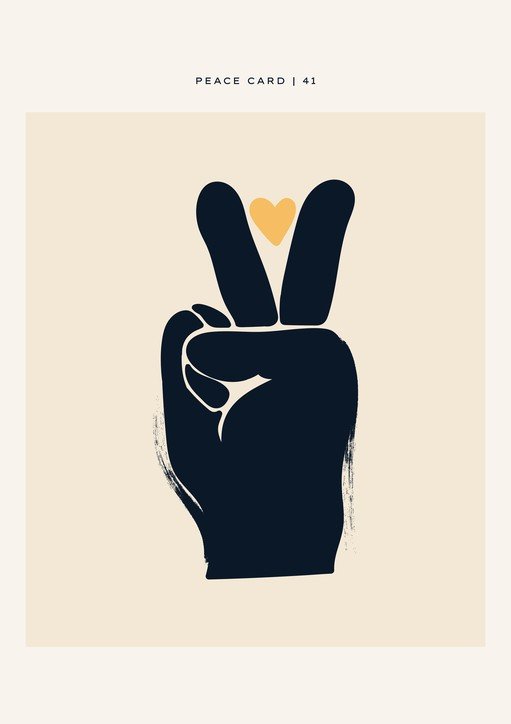 Peace Sign with Heart Graphic