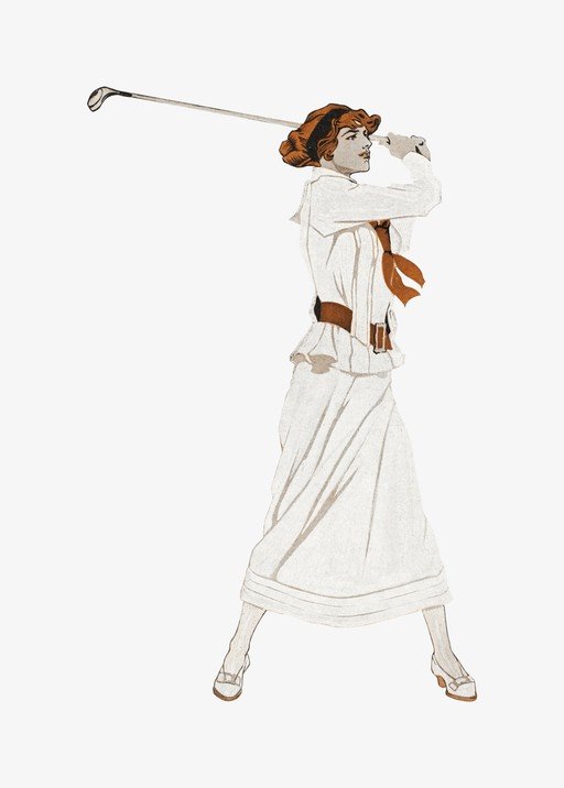 Vintage Woman Golfing Illustration