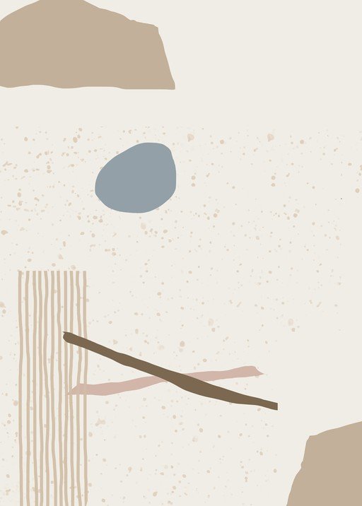 Abstract Mid-Century Modern Art with Earthy Tones