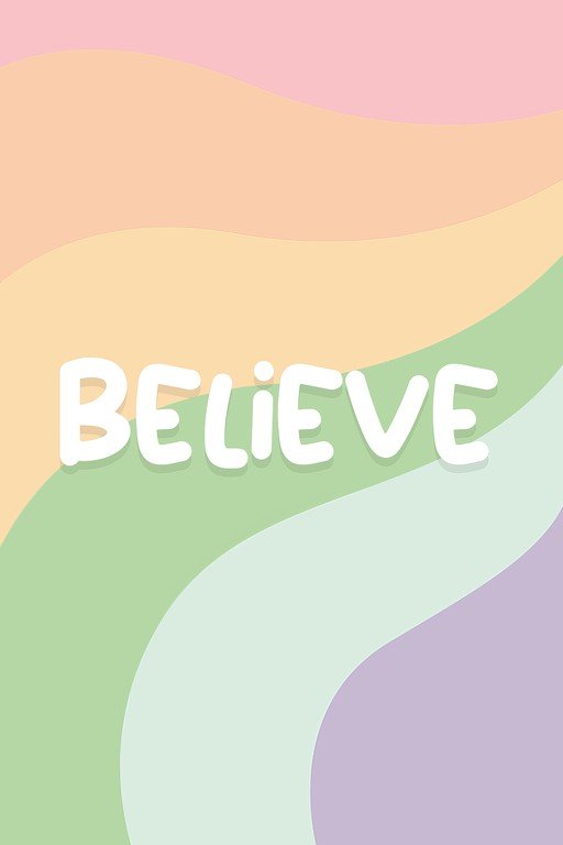Believe in Pastel Rainbow Waves