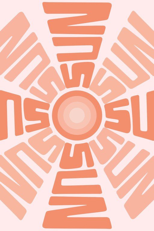 Retro Sunburst Typography Art