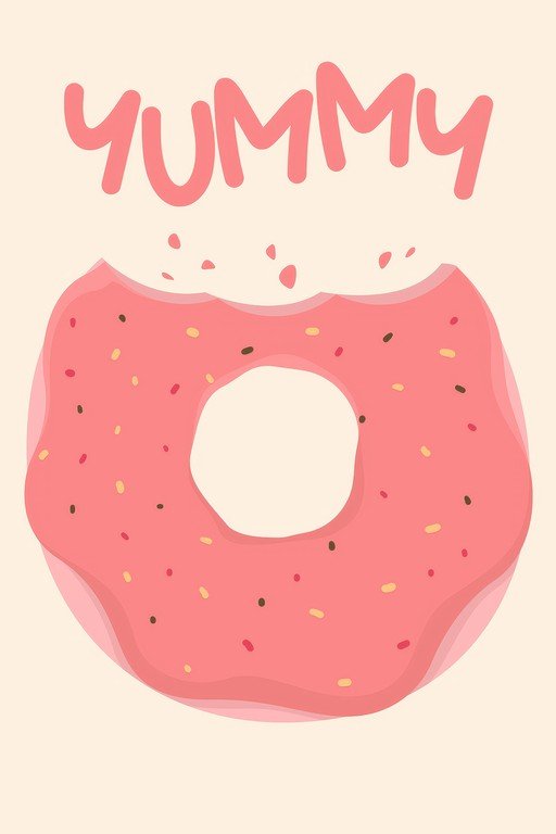 Yummy Donut with Pink Frosting and Sprinkles
