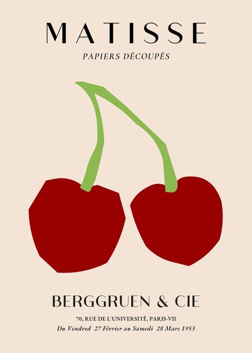 Matisse Papiers Découpés Cherry Poster