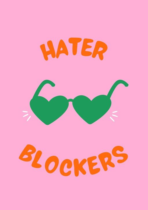 Hater Blockers Heart Sunglasses Graphic