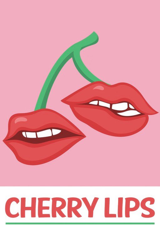 Cherry Lips Graphic with Pink Background