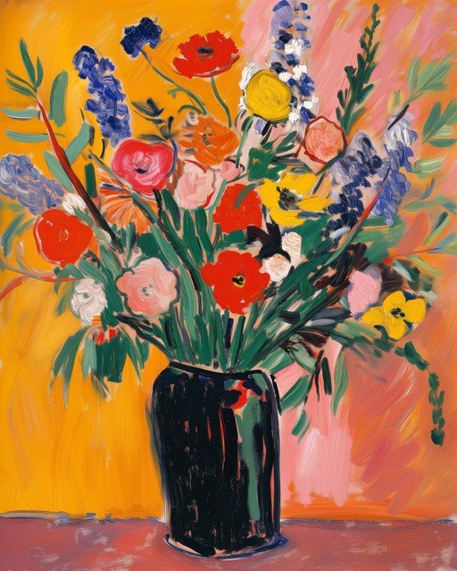 Vibrant Floral Still Life Painting