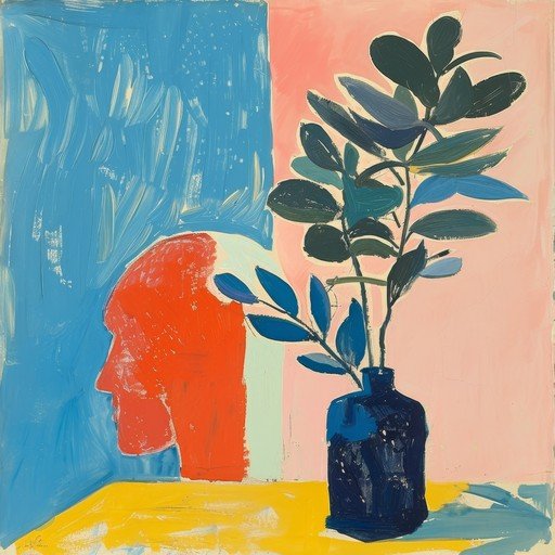 Abstract Still Life with Profile and Plant