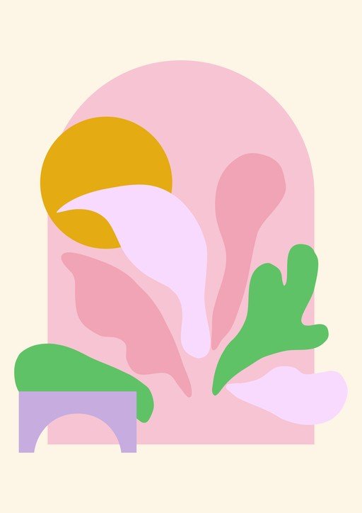 Abstract Organic Shapes in Pastel Palette