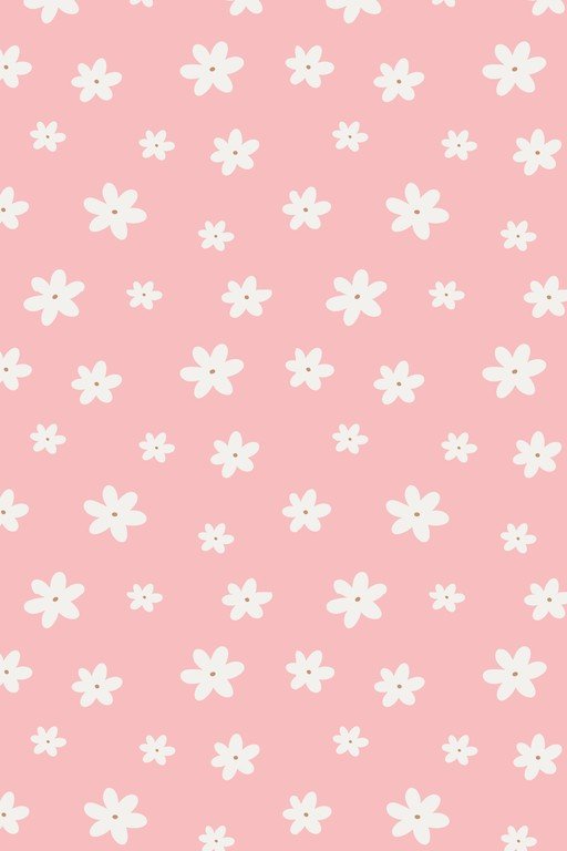 Pink Floral Pattern with White Flowers