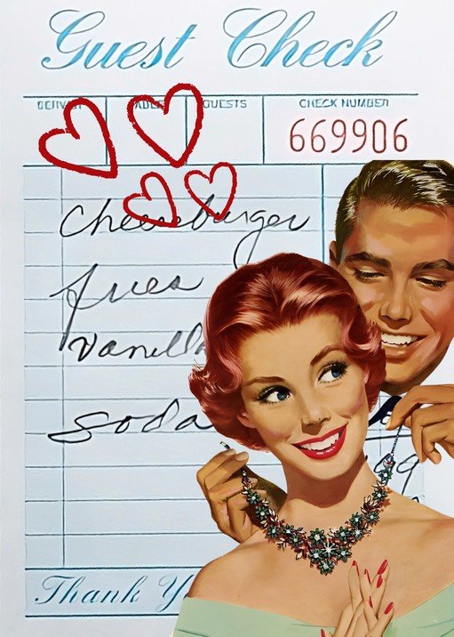 Retro Couple Enjoys a Romantic Dinner Date