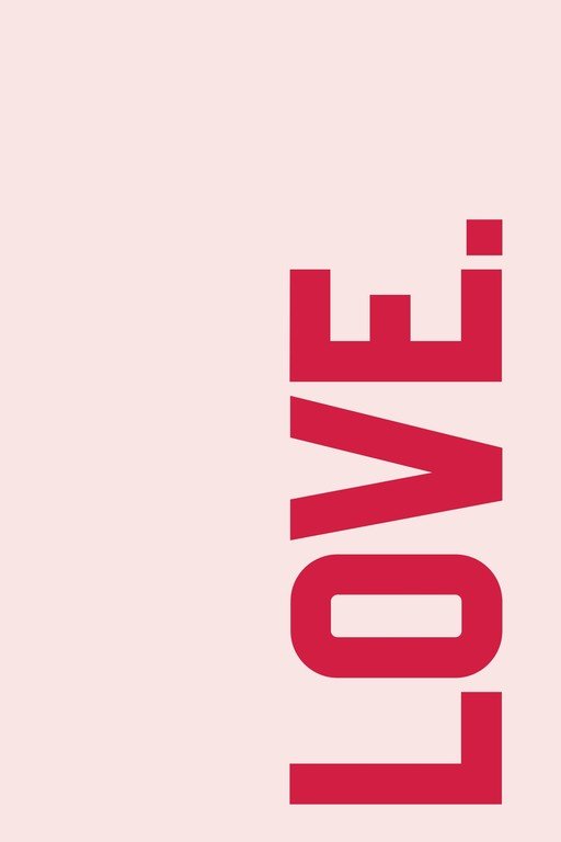 Bold Red 'LOVE' Text on Soft Pink Background