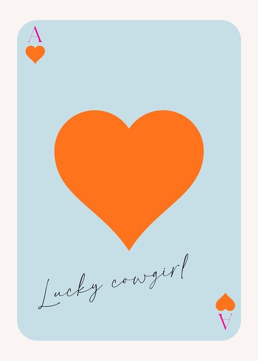 Ace of Hearts "Lucky Cowgirl" Card Design