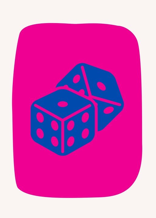Blue Dice on Pink Background