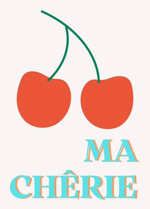 Cherries with "Ma Chérie" Text