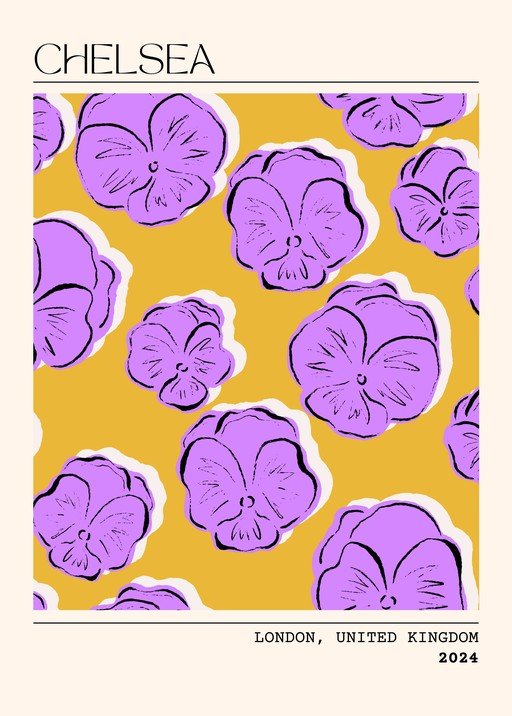 Chelsea Pansy Pattern Poster