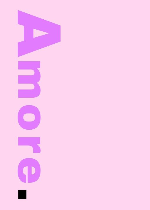 Amore Text on Pink Background