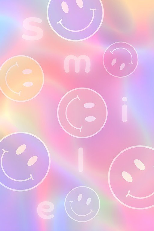 Smiley Face Pattern with Pastel Gradient Background