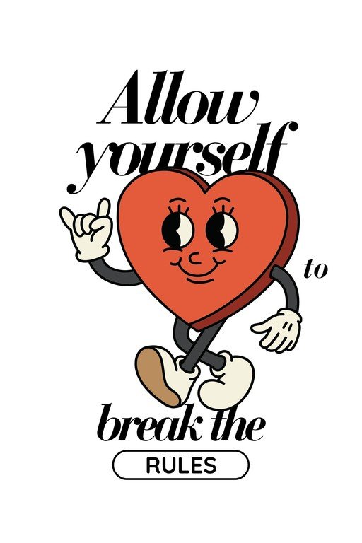 Retro Heart Character Encourages Rule-Breaking