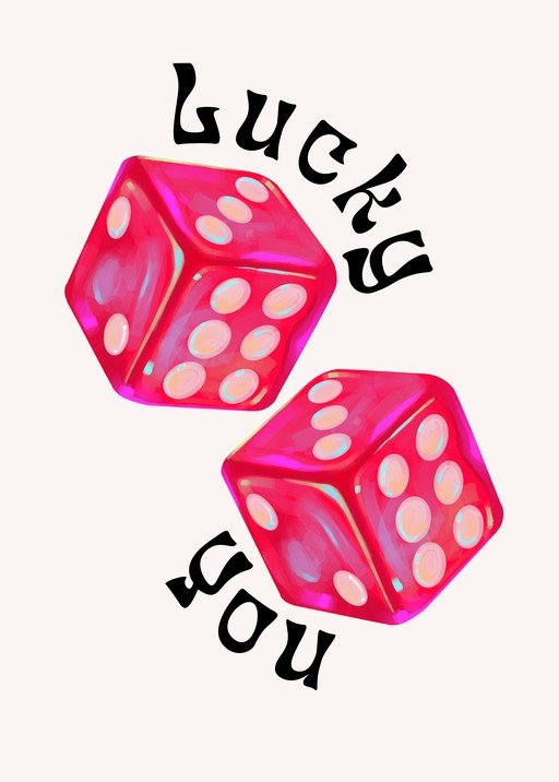 Lucky Dice with Playful Typography