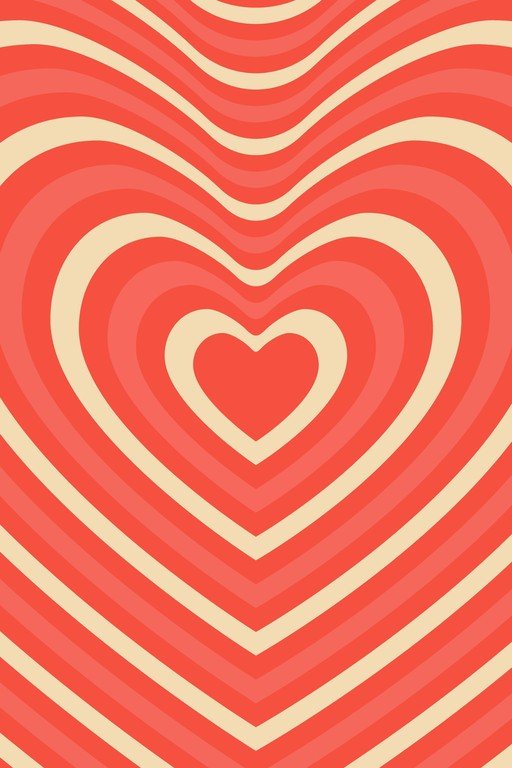 Retro Heart Pattern with Warm Color Palette