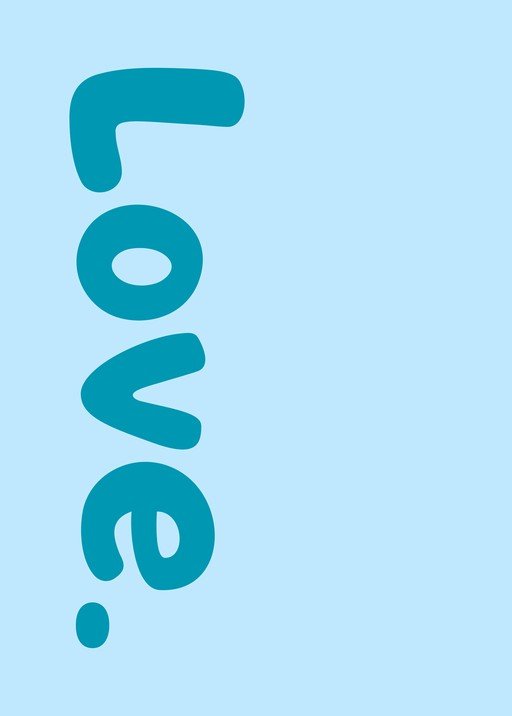 Bold Teal 'Love' Text on Light Blue Background