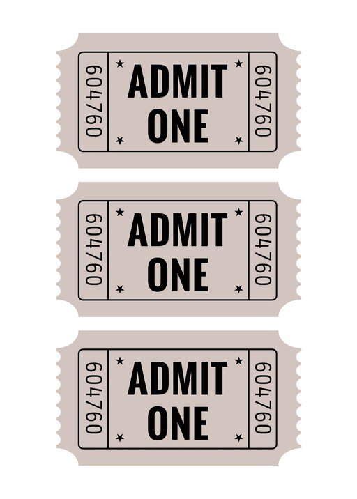 Three Admit One Tickets