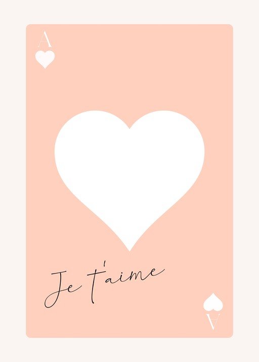 Ace of Hearts "Je t'aime" Photo Frame Card