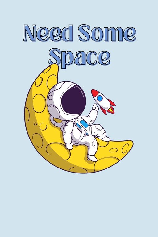Astronaut Relaxing on Moon with Rocket