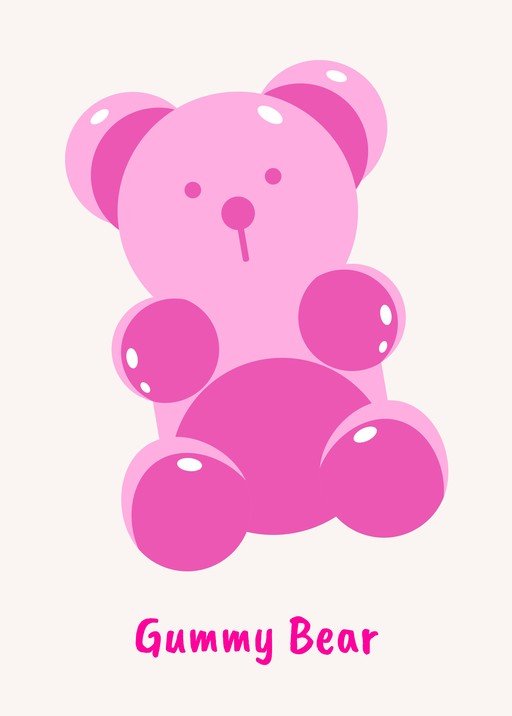 Pink Gummy Bear Illustration