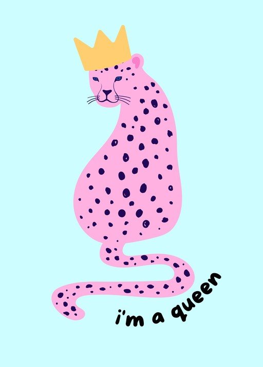 Pink Leopard Queen with Crown