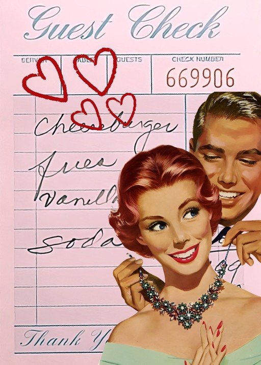 Retro Couple Enjoys a Date Night with a Gift