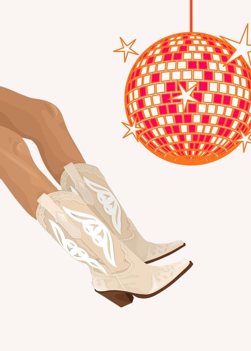 Cowgirl Boots and Disco Ball Party