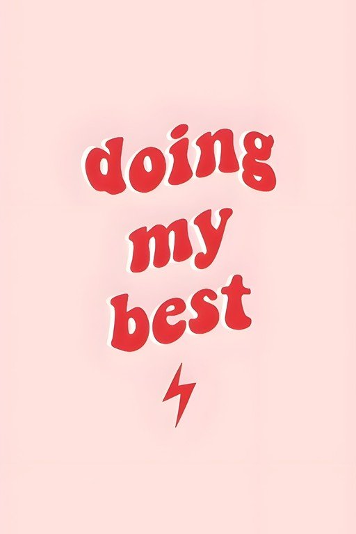Doing My Best Motivational Text with Lightning Bolt