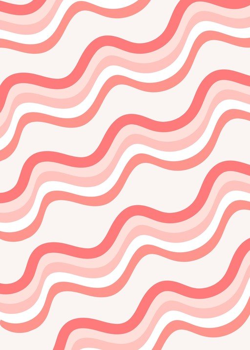 Abstract Wavy Lines in Pink and White