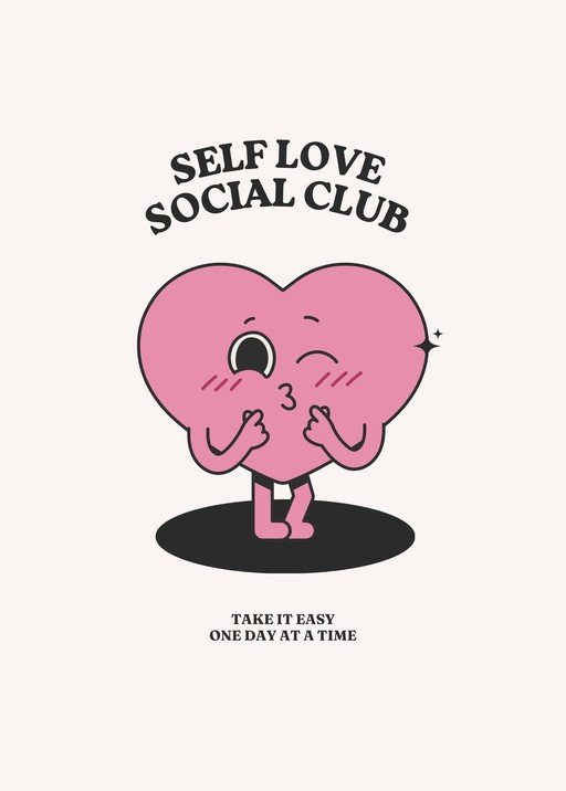 Self Love Social Club Heart Character
