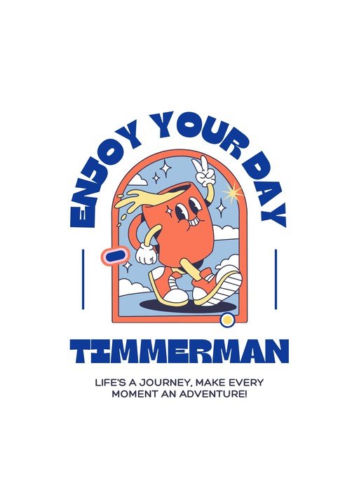 Retro Cartoon Character "Enjoy Your Day" Graphic