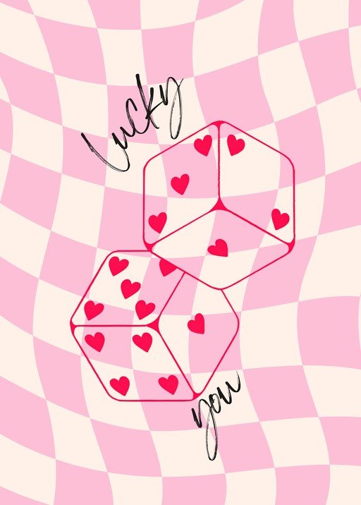 Lucky You Dice with Hearts