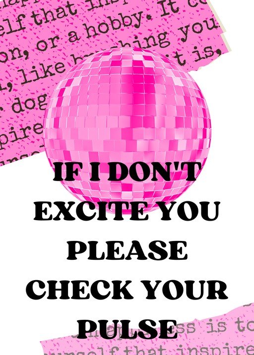 Disco Ball and Bold Text: Check Your Pulse