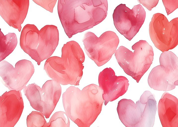 Watercolor Heart Pattern