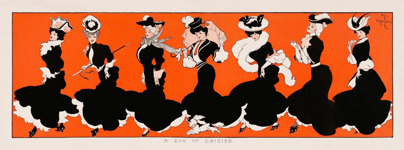 A Row of Daisies: Elegant Women in Victorian Fashion