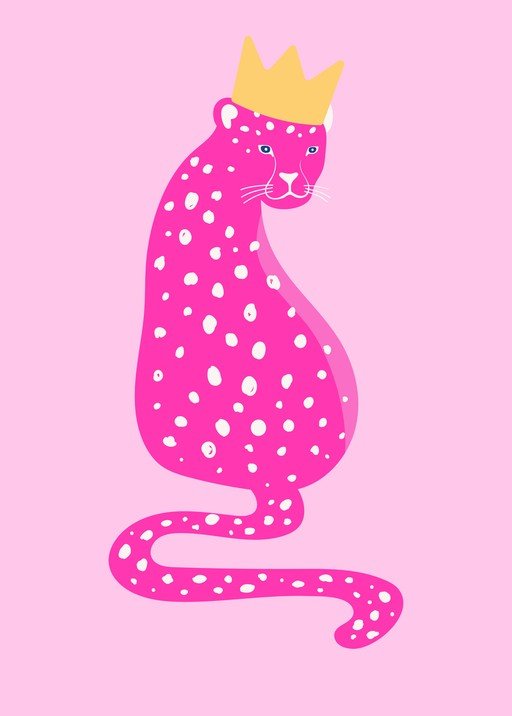 Pink Leopard with Crown